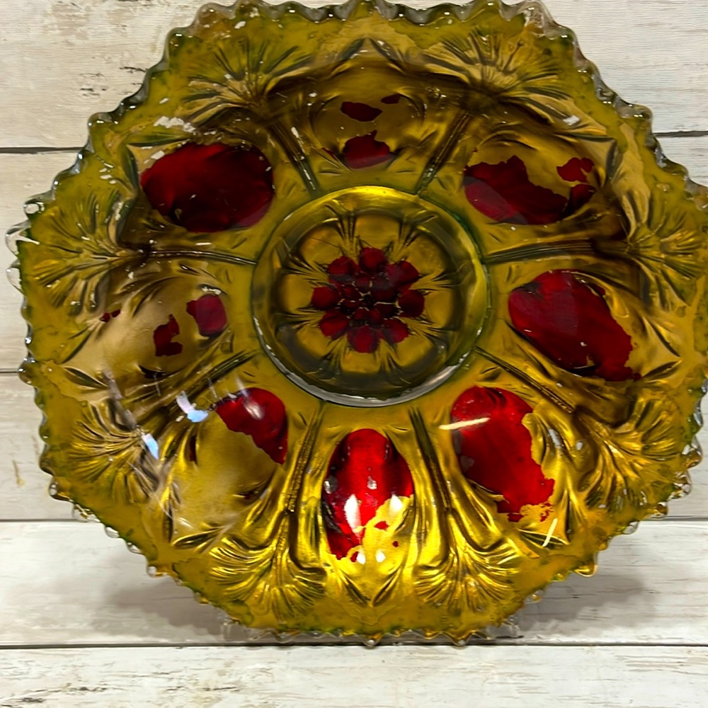 Antique 1915 EAPG Indiana Glass Co Intaglio GOOFUS Bowl